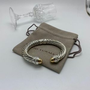 DY Cable Bracelet / 18K Gold Domes and Diamonds